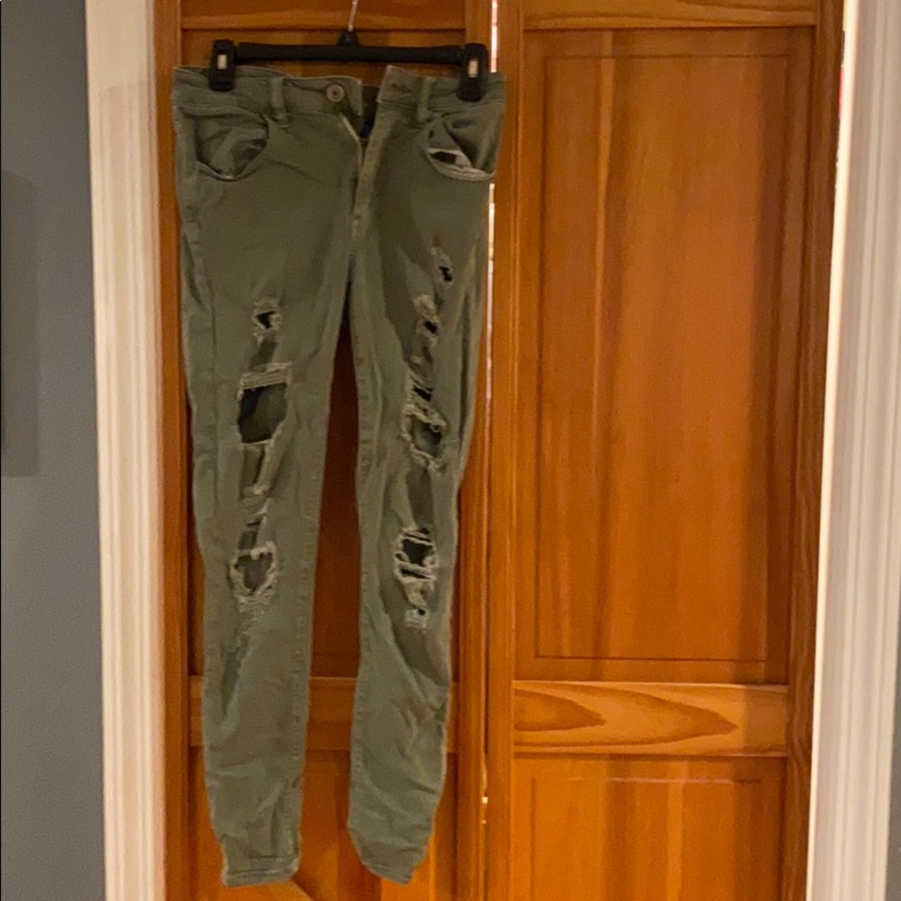 Green size 6 American Eagle Jeggings
